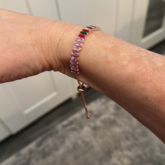 Multi Gemstone Bracelet Baguette Crystals NEW! - Picture 7 of 7